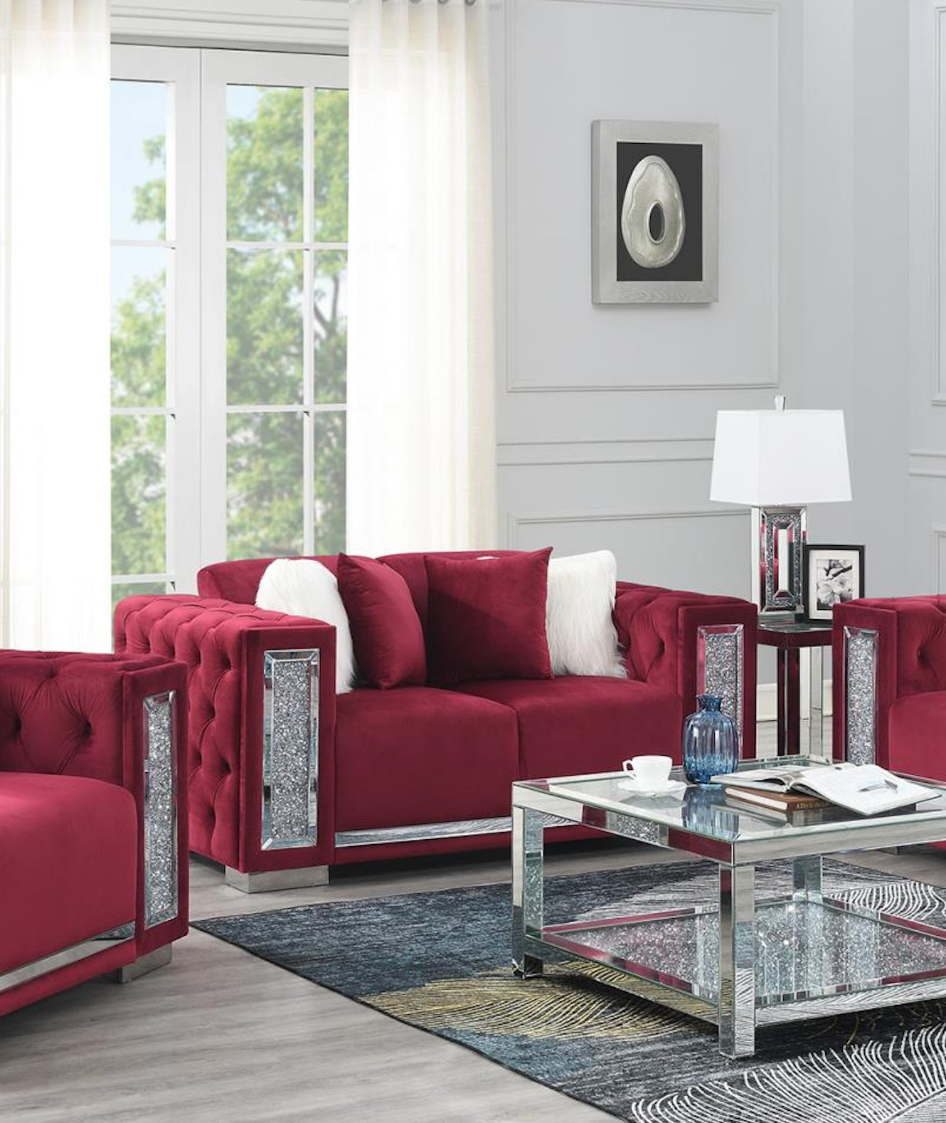 Burgundy loveseat discount